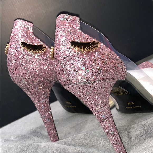 Limited Edition Vegan Too Faced Glitter Pink heels - Picture 3 of 8